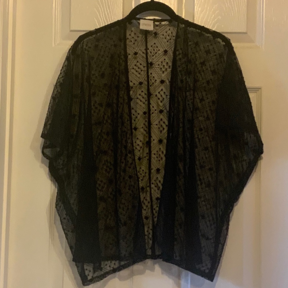 Chicos Sheer Short-sleeved Jacket
